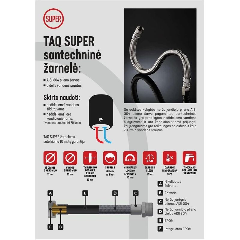 Šļūtene lokanā Tucai S.A. Fil-Nox 3-4MF 100cm