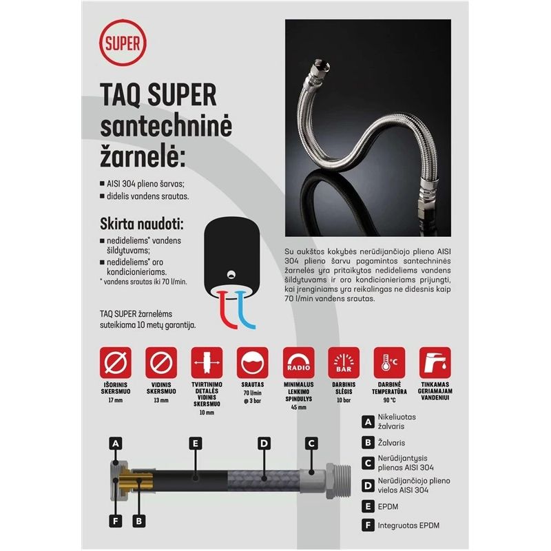 Šļūtene lokanā Tucai S.A. Taq Super 3-4MF 80cm