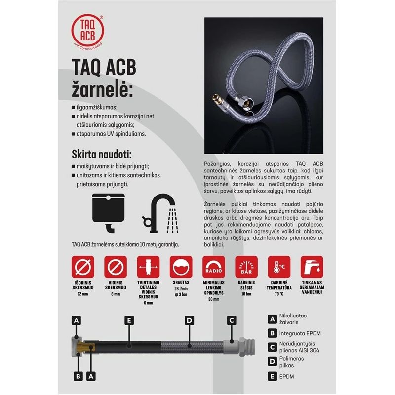 Pievads lokanais 60cm acb 3-8ff ,"tucai s.a.,