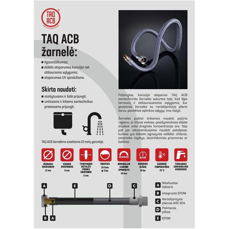 Pievads lokanais 60cm acb 3-8ff ,"tucai s.a.,