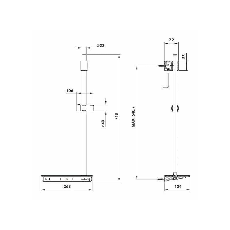 Statīvs dušas infinity glass