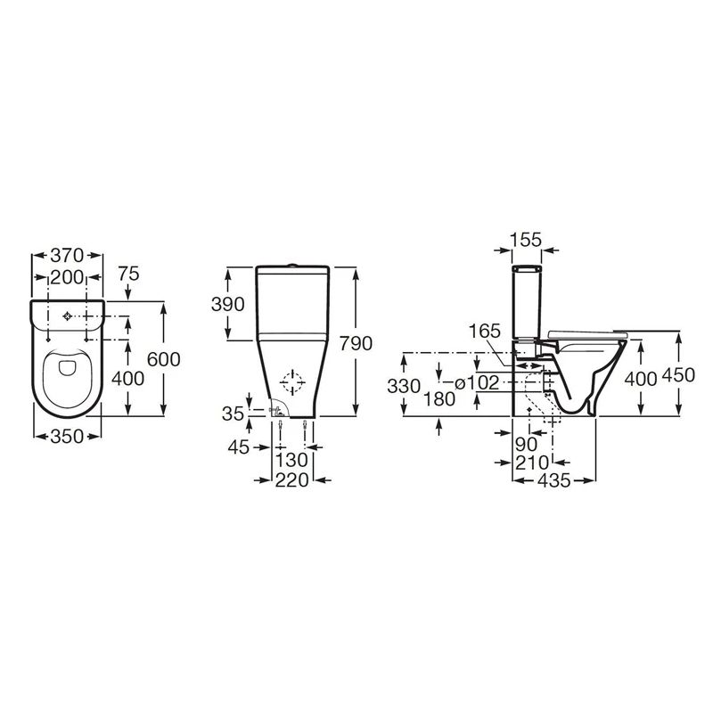 Klozetpods nov.gap round rimless dual b.