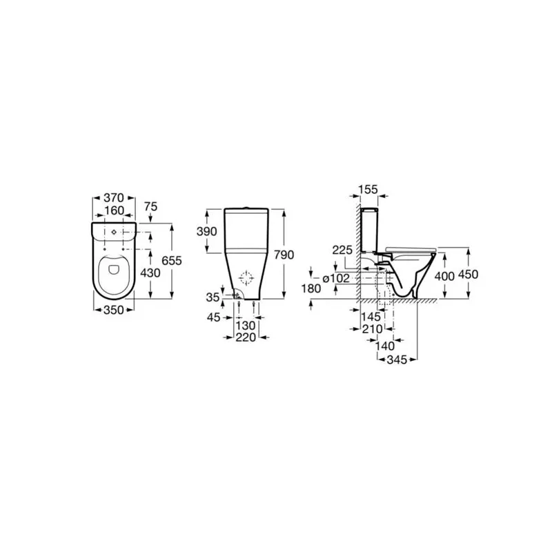 Tualetes poda tvertne Roca Round, balta