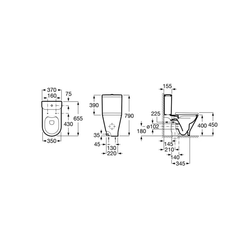 Tualetes tvertne Gap Round Rimless balta