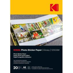Kodak Photo Sticker Paper Gloss 120gsm A6x20 ,3510652,