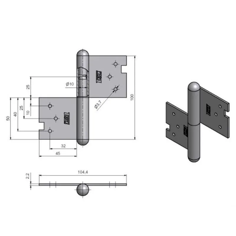 Lankstas durims, 4.5 cm