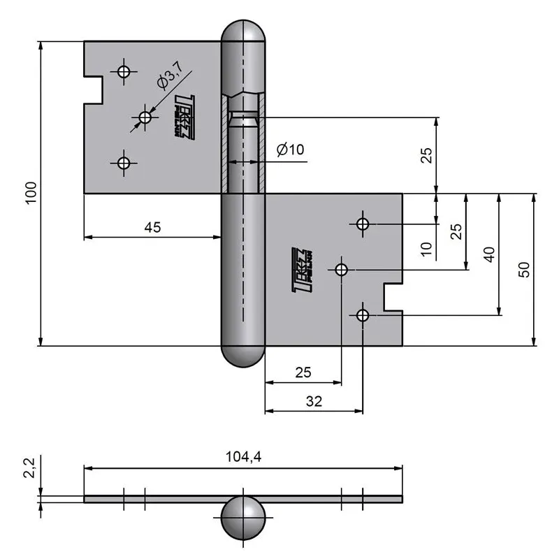 Lankstas durims TKZ Polna, 4.5 cm