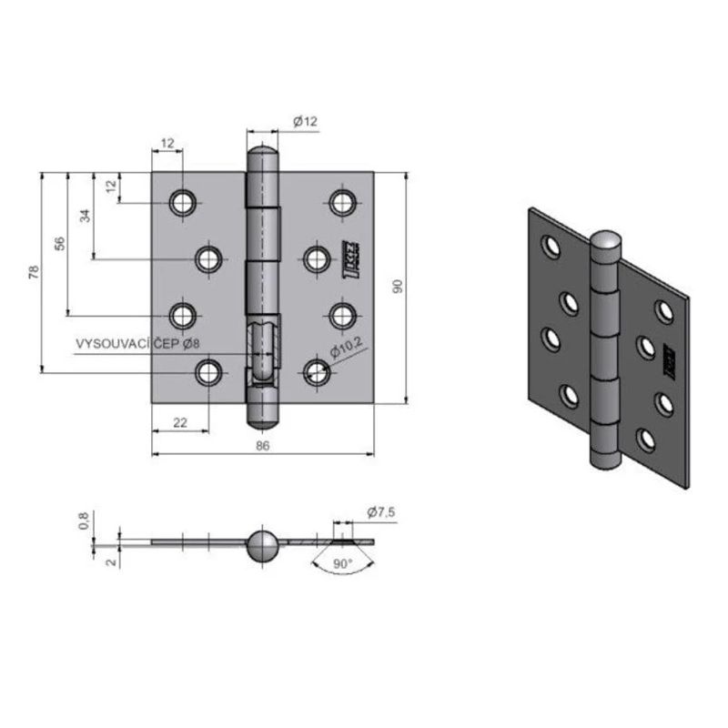 Eņģe durvju a6 219 9345 ,50,