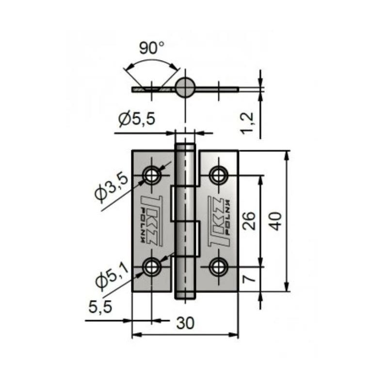 Eņģe logu j3 kz40 zn 8240