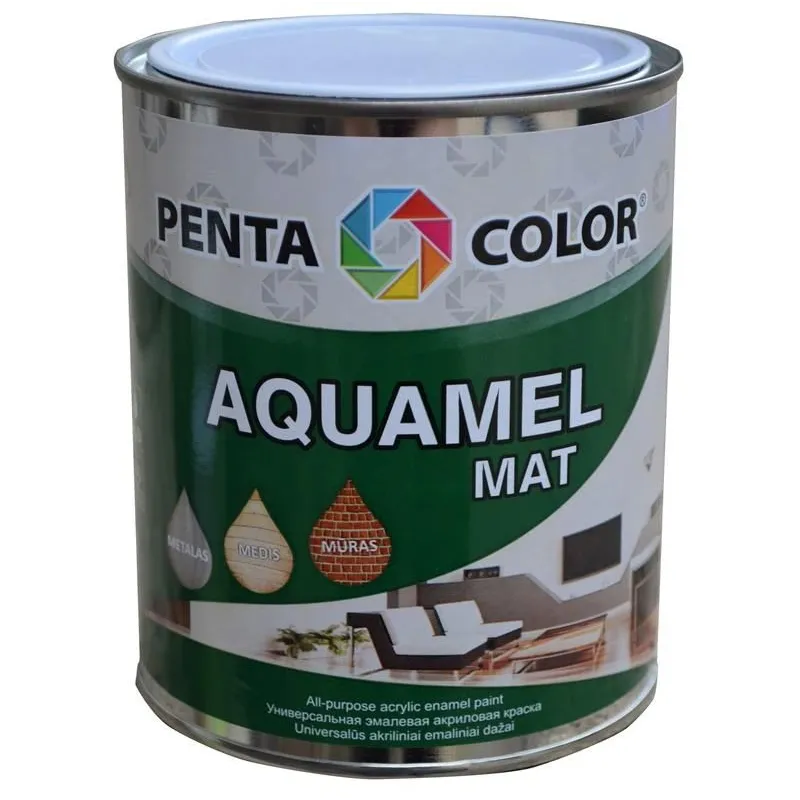 Emailvärv, universaalsed Pentacolor Aquamel, matt, 0.7 kg, valge v.