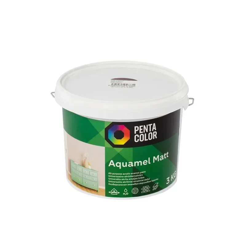 Emaliniai dažai, universalūs Pentacolor Aquamel, matinis, 3 kg, kaštono sp.