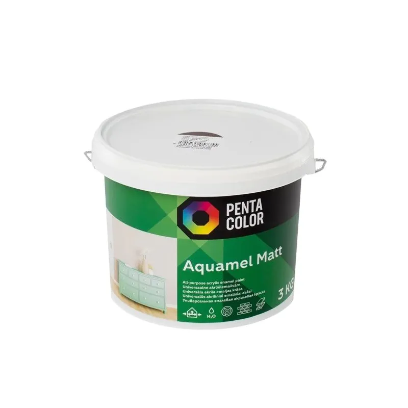 Emaliniai dažai, universalūs Pentacolor Aquamel, matinis, 3 kg, tamsiai ruda sp.