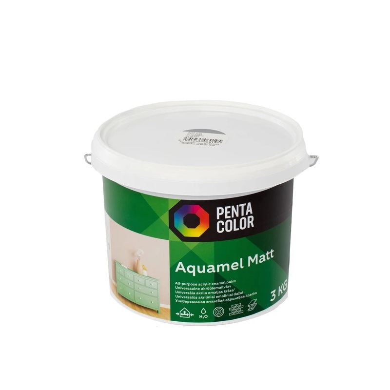 Krāsa Pentacolor Aquamel. pelēka. matēta. 3 kg.