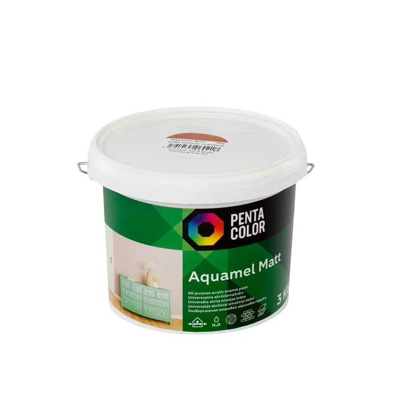 Krāsa Pentacolor Aquamel. sarkanīga. matēta. 3 kg.