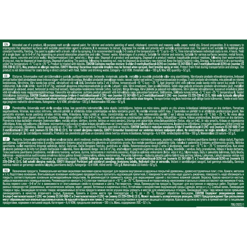 Krāsa Pentacolor Aquamel. sarkanīga. matēta. 3 kg.