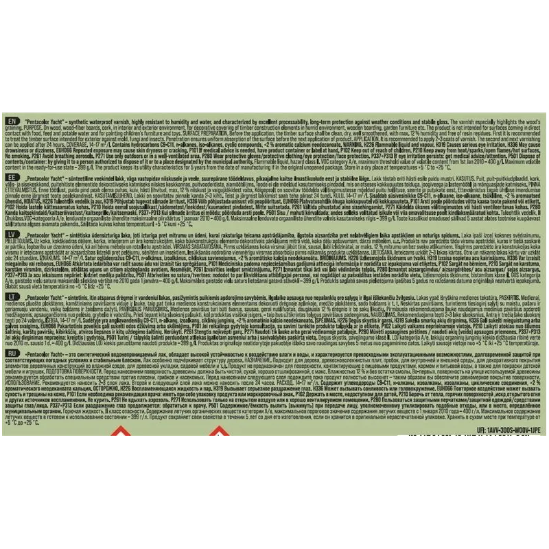 Laka, spīdīga Pentacolor Yacht, 0.75 l, Bezkrāsains