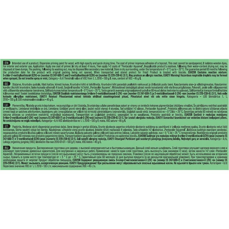 Gruntskrāsa Pentacolor Aquamel primer 0.8kg
