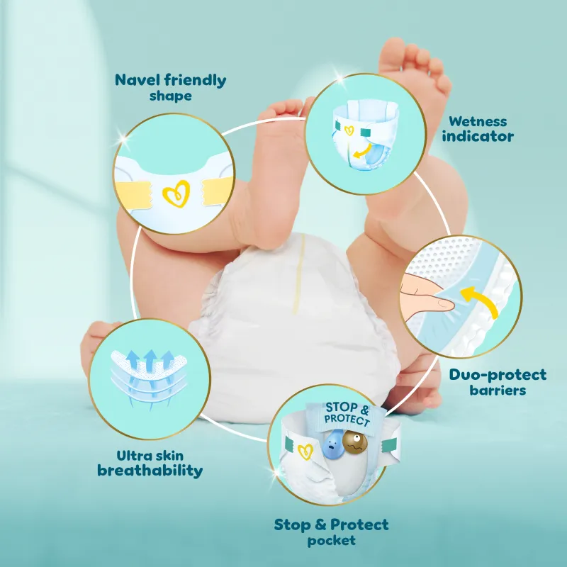 Pampers Premium Care, 1. Izmērs ,Mini, 2–5 Kg, 26 Autiņbiksītes