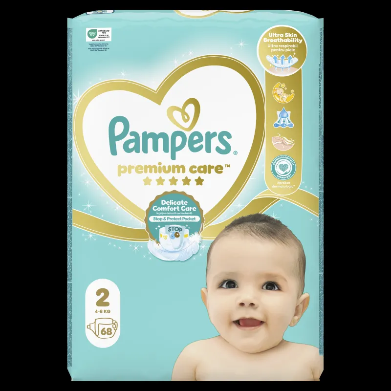 Pampers Premium Care 2 pamperi ,4-8kg, 68gb