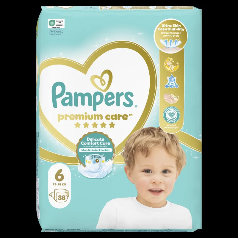 Pampers Premium Care, 6. Izmērs 13-18 kg, 38 Autiņbiksītes