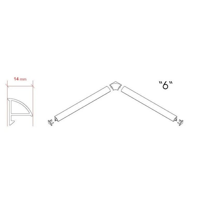 Vannas stūru apdares joslas Ravak. 6 mm