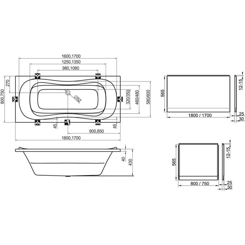 Sānu apdares panelis A-U 75