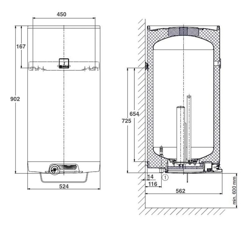 Kombinētais ūdens sildītājs - boileris Dražice OKCE100