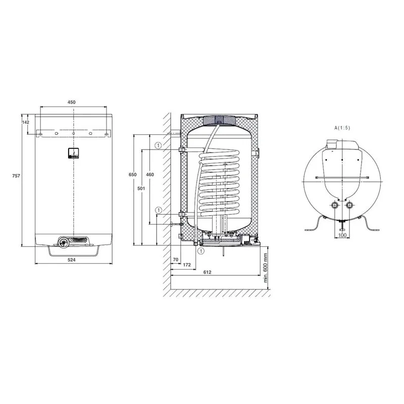 Ūdens sildītājs Dražice OKC 80, 73 l