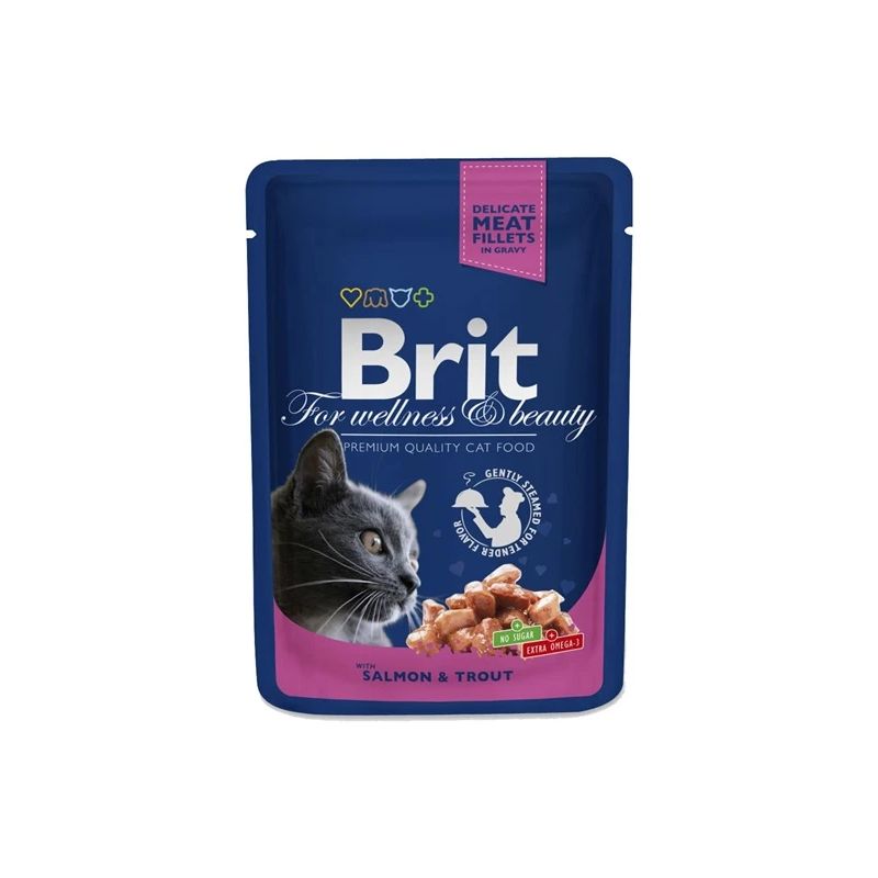 Barība kaķiem Brit ar lasi un foreli, 100 g
