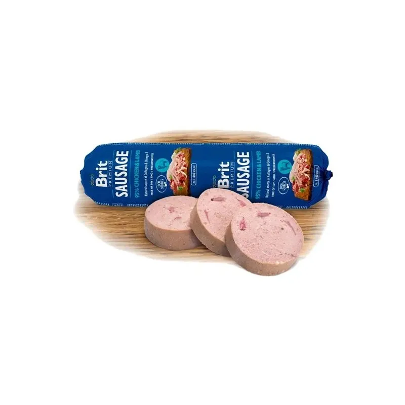 Šlapias šunų maistas Brit Premium Meat Chicken & Lamb Sausage, ėriena-vištiena, 0.8 kg