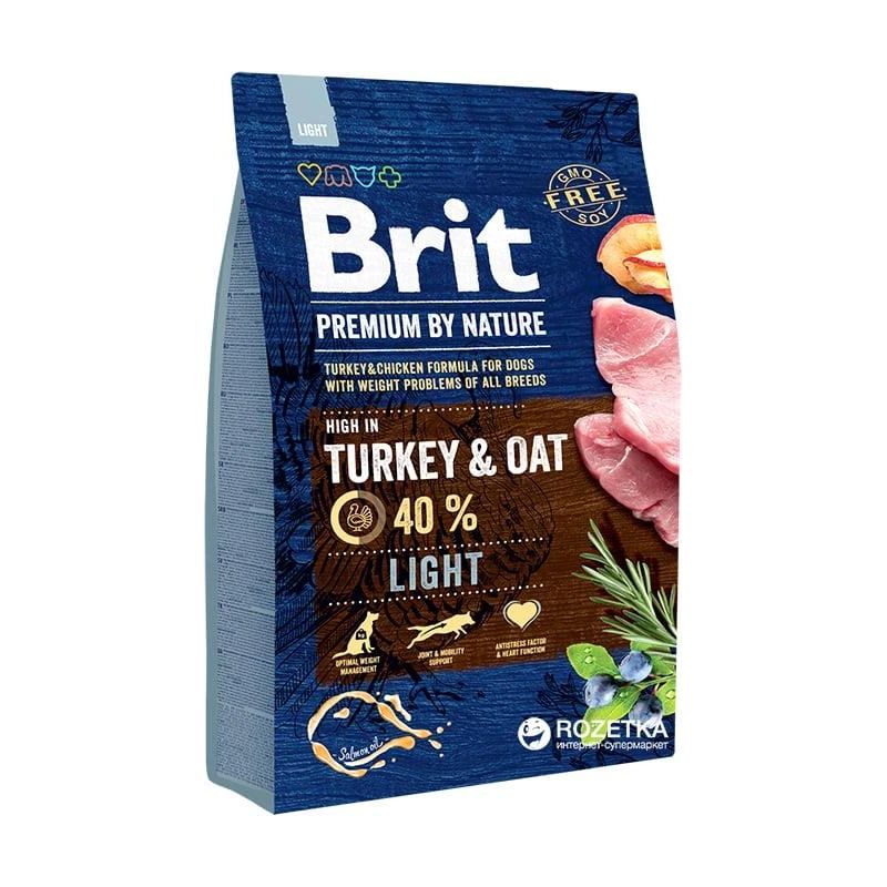 Sausā suņu barība Brit Premium By Nature Light. 3 kg