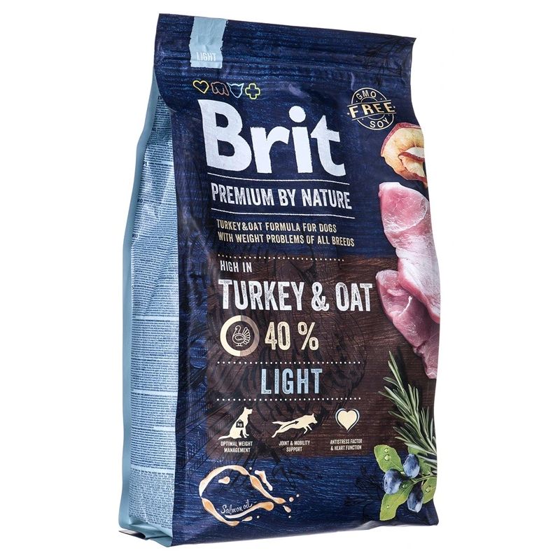 Sausā suņu barība Brit Premium By Nature Light. 3 kg