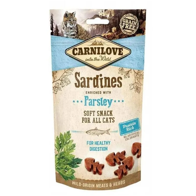 Kārumi kaķiem Carnilove Snack Fresh Soft Sardine+Parsley, 0.05 kg