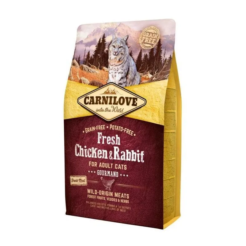 Sausas kačių maistas Carnilove Adult Cat Fresh Chicken & Rabbit, triušiena, 2 kg