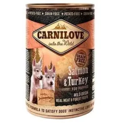 Šlapias šunų maistas Carnilove Wild Meat Salmon & Turkey for Puppies, žuvis-kalakutiena, 0.4 kg