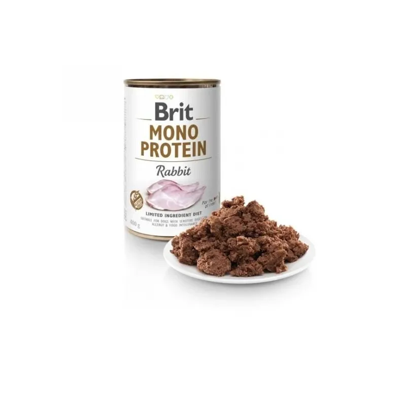 Mitrā barība ,konservi, suņiem Brit Mono Protein Rabbit, truša gaļa, 0.4 kg