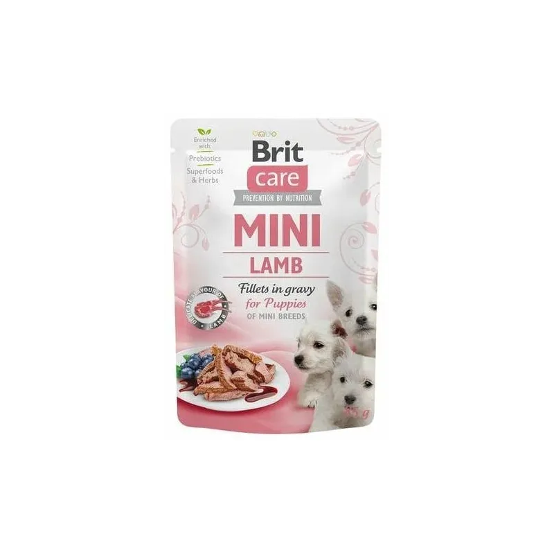 Mitrā barība ,konservi, suņiem Brit Care Mini Lamb, jēra gaļa, 0.085 kg