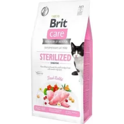 Barība kaķiem Brit Care Sterilized ar jūtīgu gremošanu, 2 kg