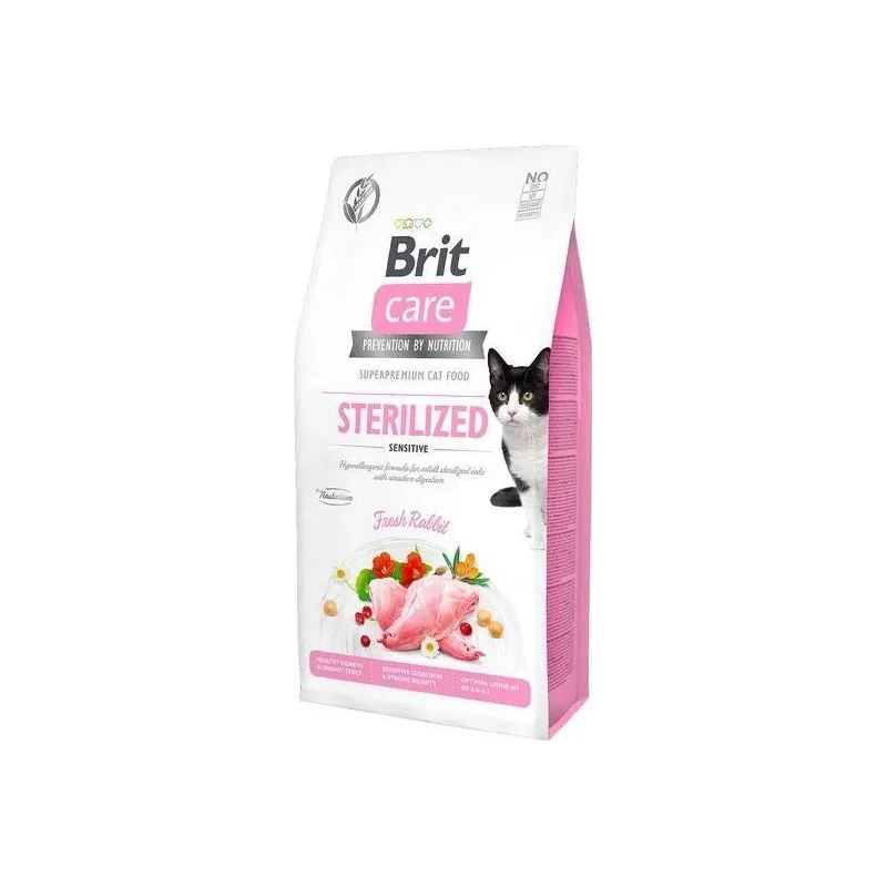 Sausā kaķu barība Brit Care Sterilised Sensitive, truša gaļa, 2 kg