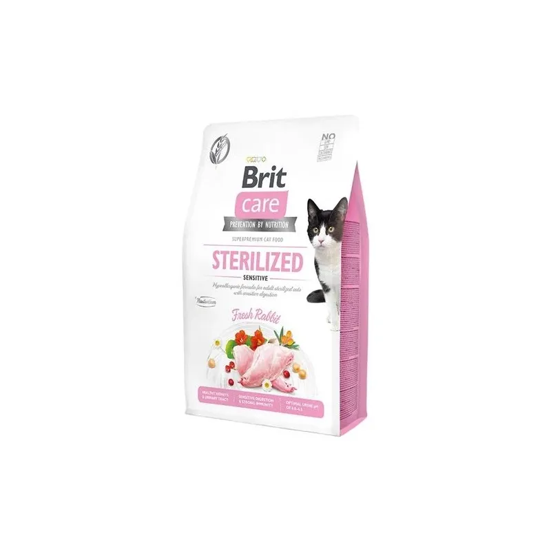 Kuiv kassitoit Brit Care Sterilised Sensitive, küülikuliha, 2 kg