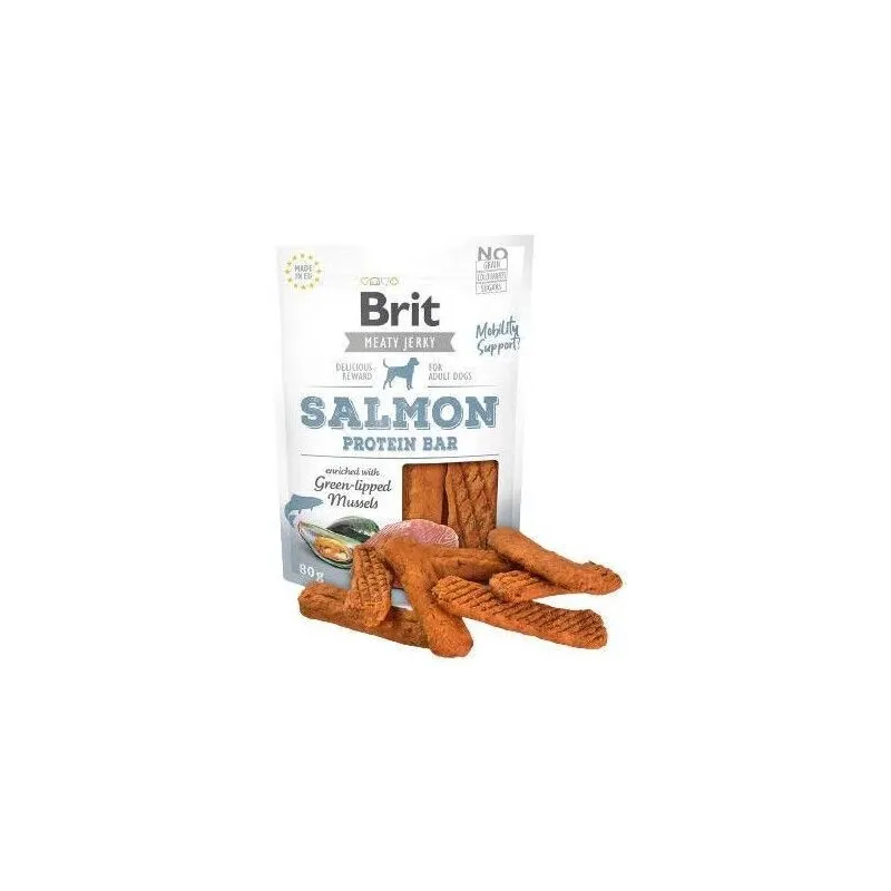 Gardums suņiem Brit Jerky Salmon Protein Bar, zivs, 0.08 kg