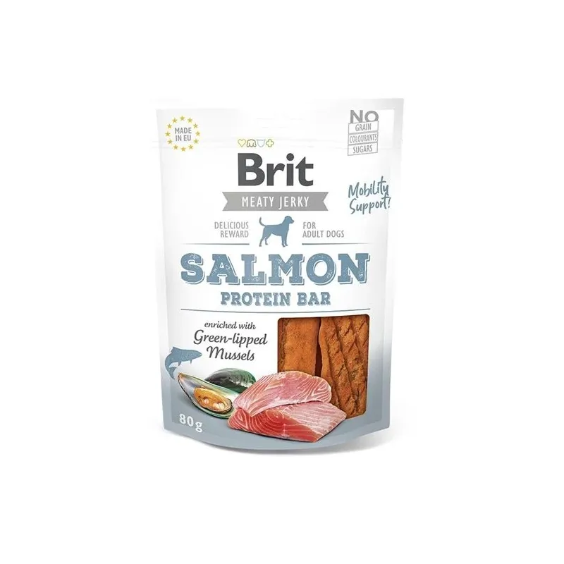 Skanėstas šunims Brit Jerky Salmon Protein Bar, žuvis, 0.08 kg