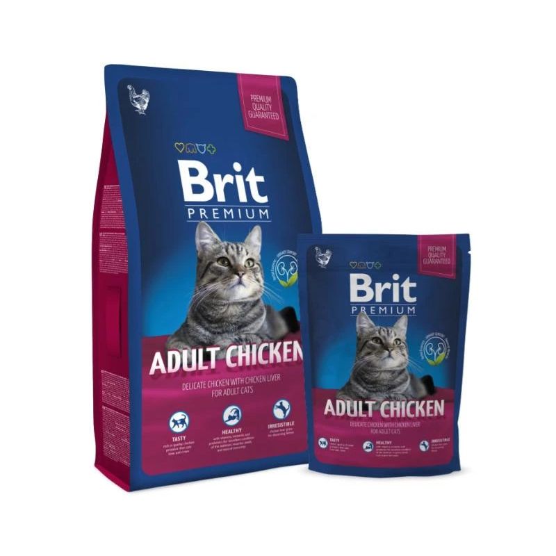 Sausas ėdalas katėms Brit Premium. su vištiena. 1.5 kg