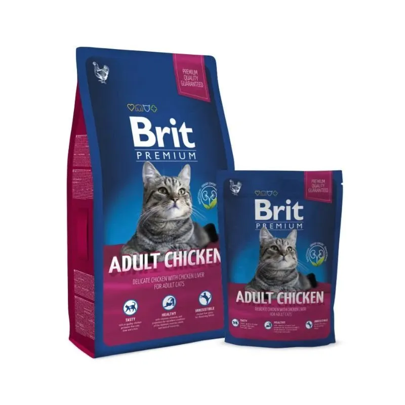 Sausas ėdalas katėms Brit Premium. su vištiena. 1.5 kg