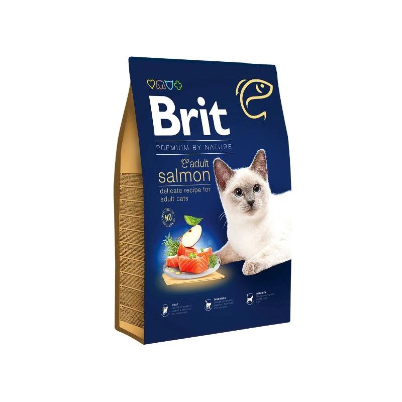 Sausas ėdalas katėms Brit Premium. su lašiša. 1.5 kg
