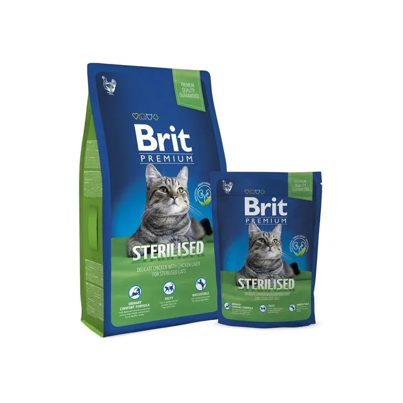 Sausā kaķu barība Brit Premium Cat Sterilised, vistas gaļa, 1.5 kg