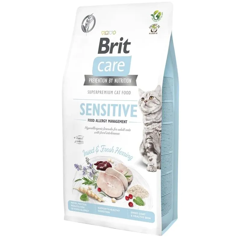 Sausā kaķu barība Brit Care Sensitive Adult, zivs, 2 kg