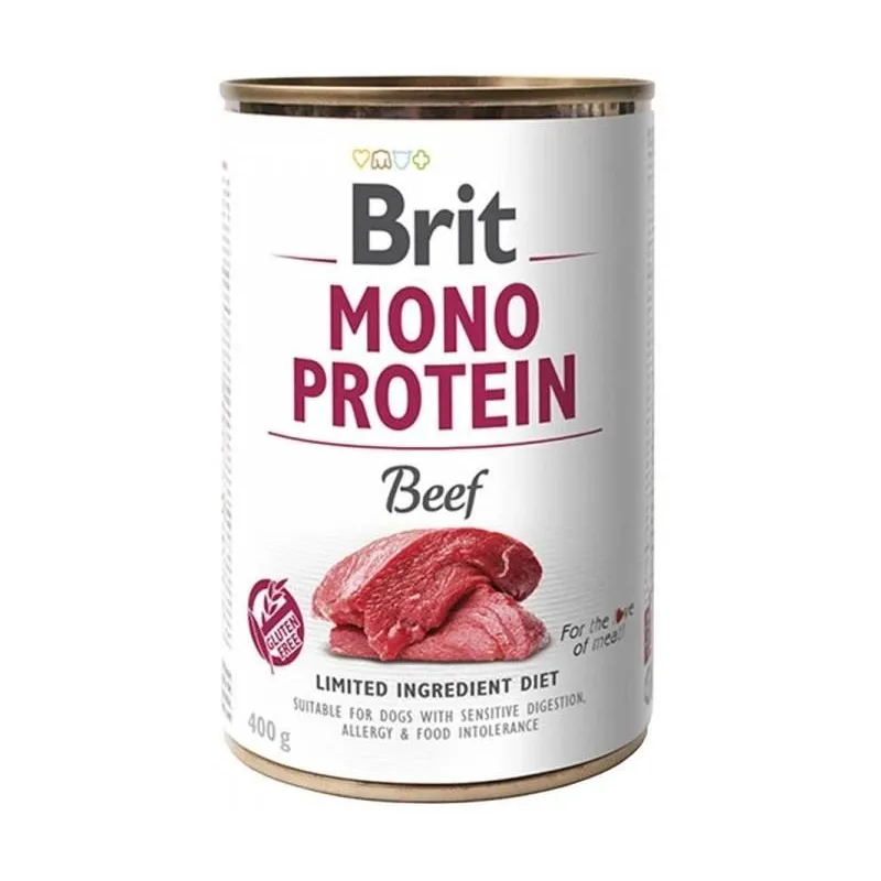 Mitrā barība ,konservi, suņiem Brit Mono Protein Beef, liellopa gaļa, 0.4 kg