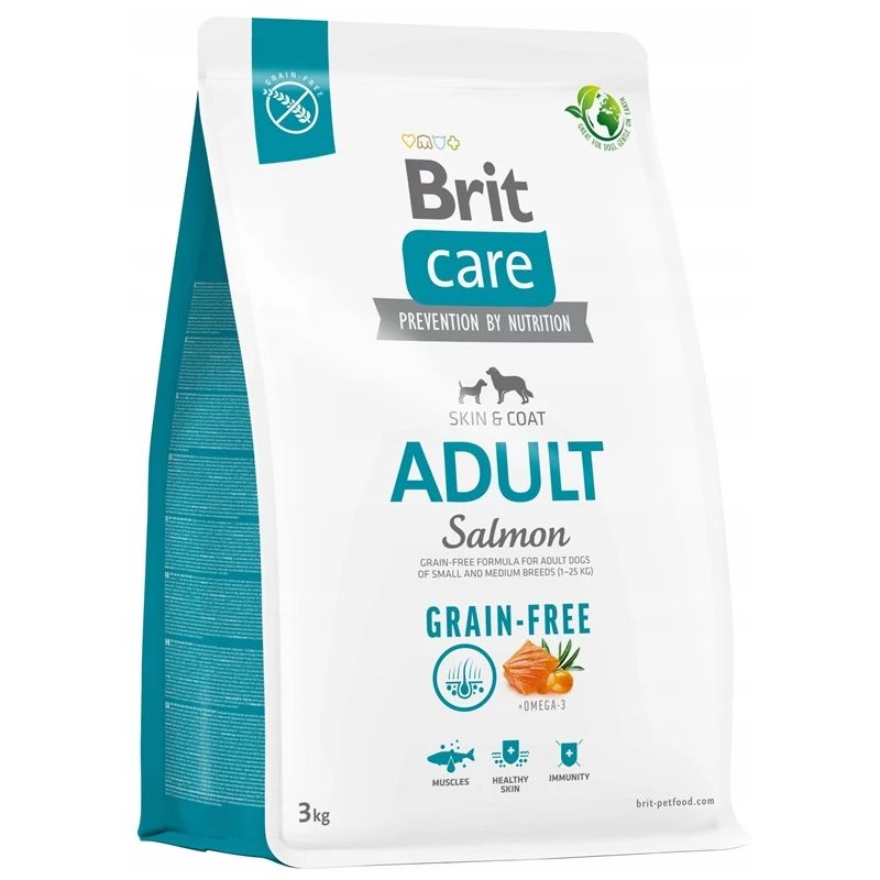 Sausā suņu barība Brit Care Adult Grain-free. lasis. 3 kg