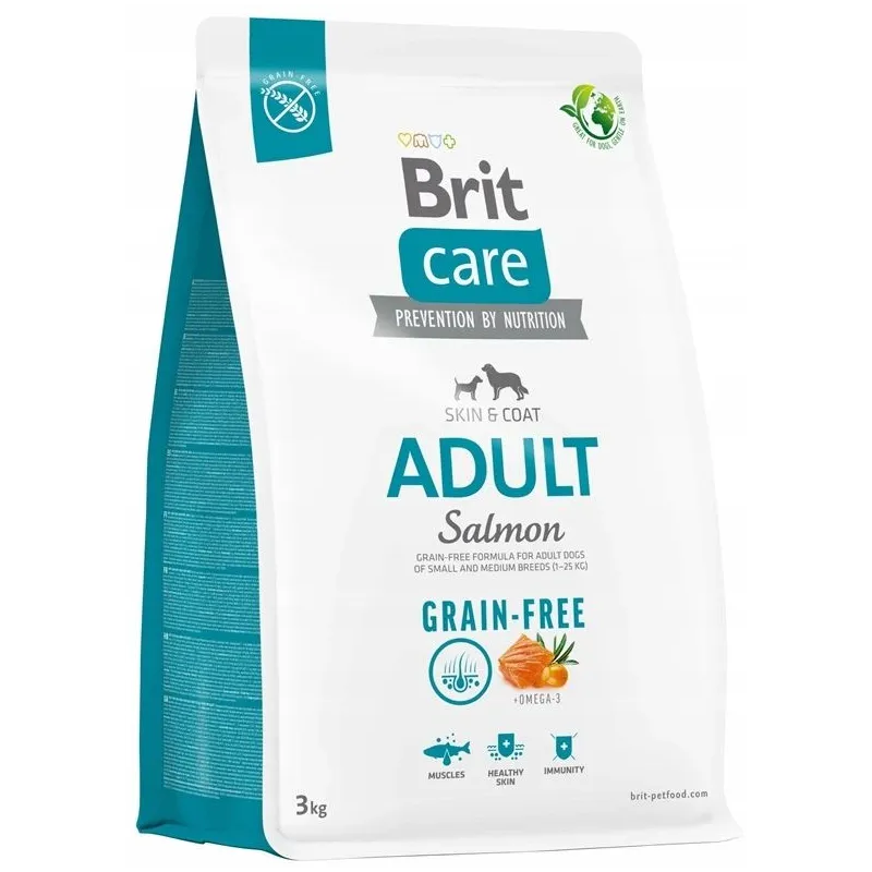 Sausā suņu barība Brit Care Adult Grain-free. lasis. 3 kg